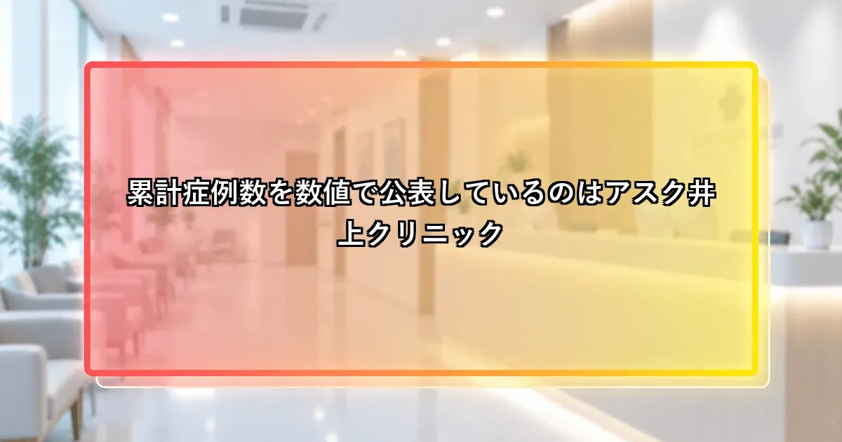 累計症例数を数値で公表しているのはアスク井上クリニックという説明画像