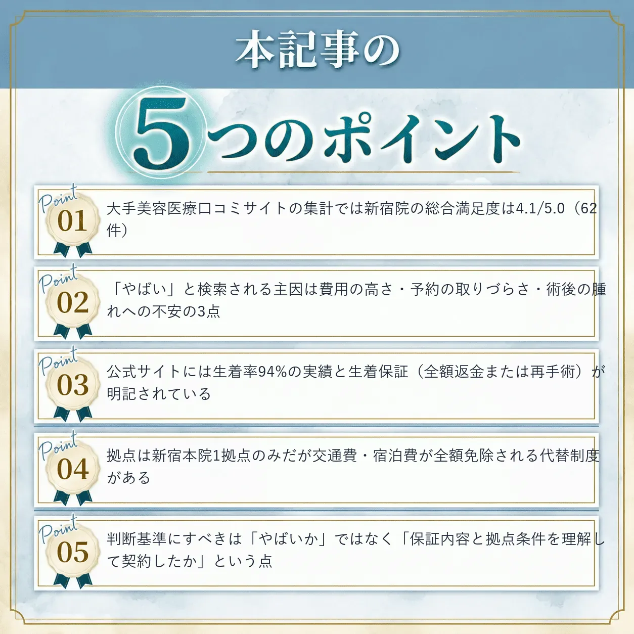 アイランドタワークリニックはやばい？の重要ポイントまとめ