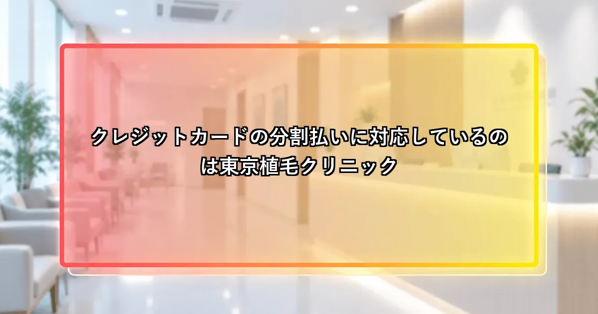 クレジットカードの分割払いに対応しているのは東京植毛クリニックという説明画像