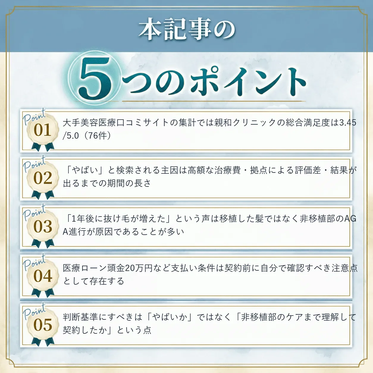親和クリニックはやばい？の重要ポイントまとめ