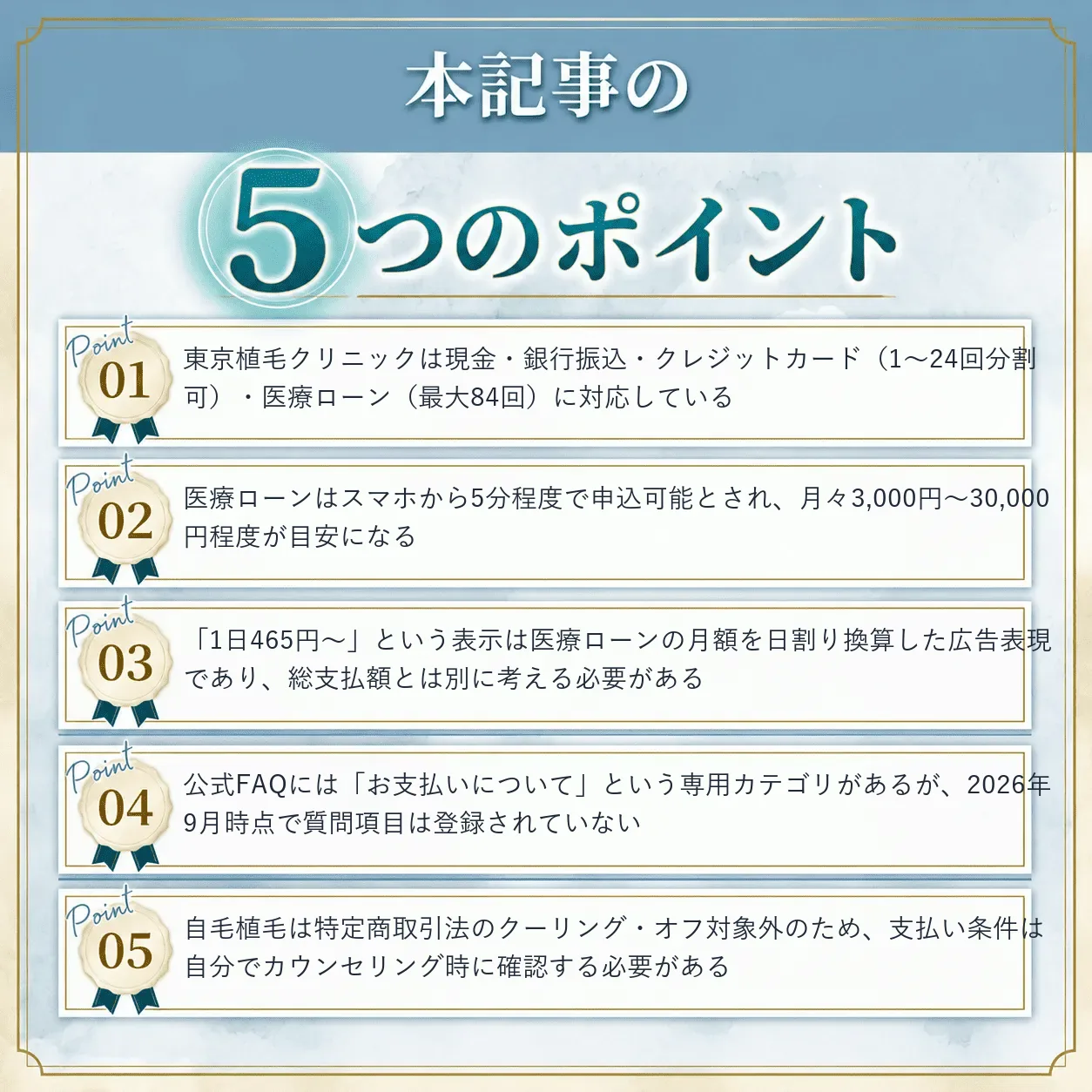 東京植毛クリニックの支払い方法まとめ