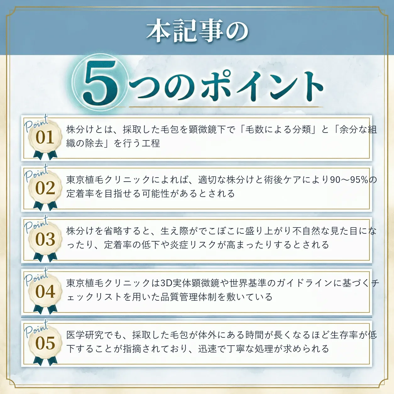 自毛植毛の株分けの重要性まとめ