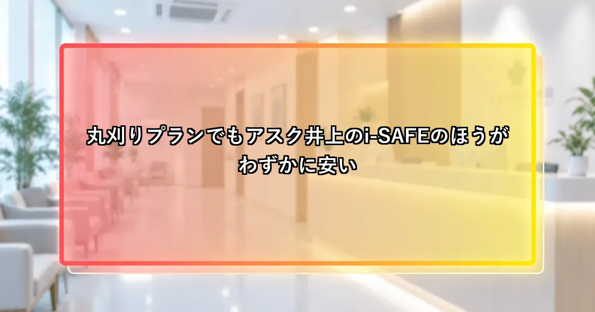 丸刈りプランでもアスク井上のi-SAFEのほうがわずかに安いという説明画像