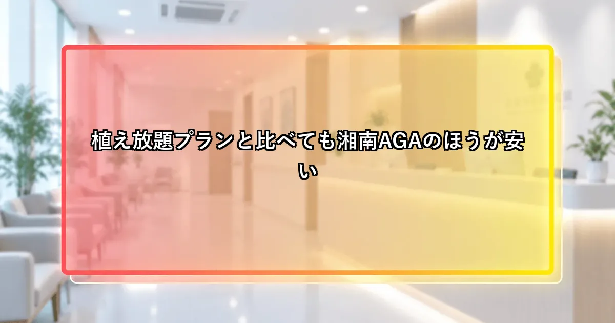 植え放題プランと比べても湘南AGAのほうが安いという説明画像