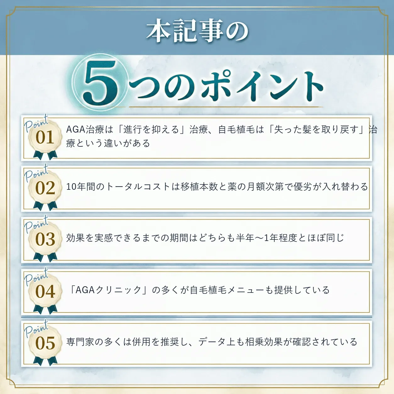 自毛植毛とAGAクリニックどっちがいいか比較まとめ